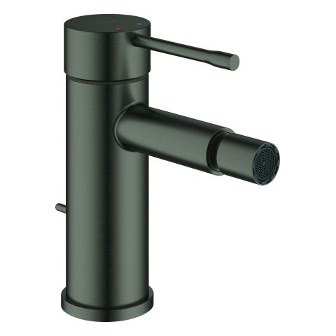 GROHE Bidet-Einhebelmischer Essence 1/2", mit Zugstangen-Ablaufgarnitur, hard graphite gebürstet