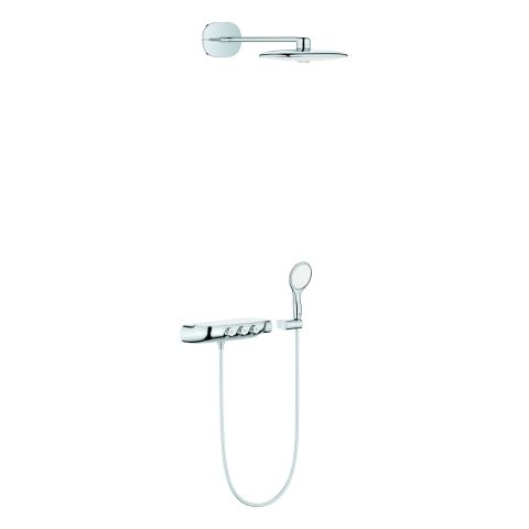 GROHE Duschsystem Rainshower SmartControl Duo 360 mit AP-Thermostat, Auf-/Unterputz Kombination, moon white