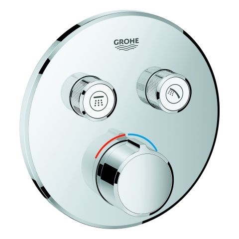 GROHE Fertigmontageset SmartControl UP-Einhebelmischer, mit 2 Absperrventilen, rund, chrom
