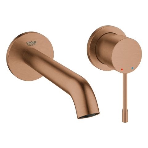 GROHE Fertigmontageset Essence UP-2-Loch-Waschtischmischer, Ausladung 18,3cm, warm sunset gebürstet