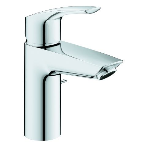 GROHE Waschtisch-Einhebelmischer Eurosmart 1/2", S-Size, mit Zugstangen-Ablaufgarnitur, Mittelstellung kalt, chrom