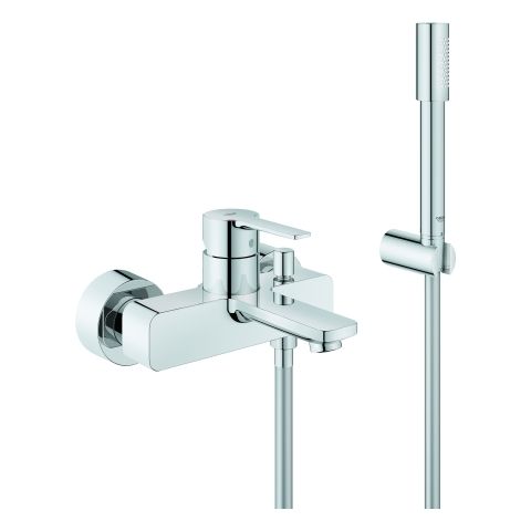 GROHE Wannen-Einhebelmischer Lineare 1/2", mit Brausegarnitur, Wandmontage, chrom