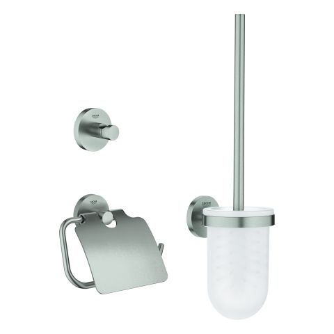 GROHE WC-Set Essentials 3 in 1, verdeckte Befestigung, Supersteel