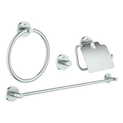 GROHE Bad-Set Essentials 4 in 1, verdeckte Befestigung, Supersteel