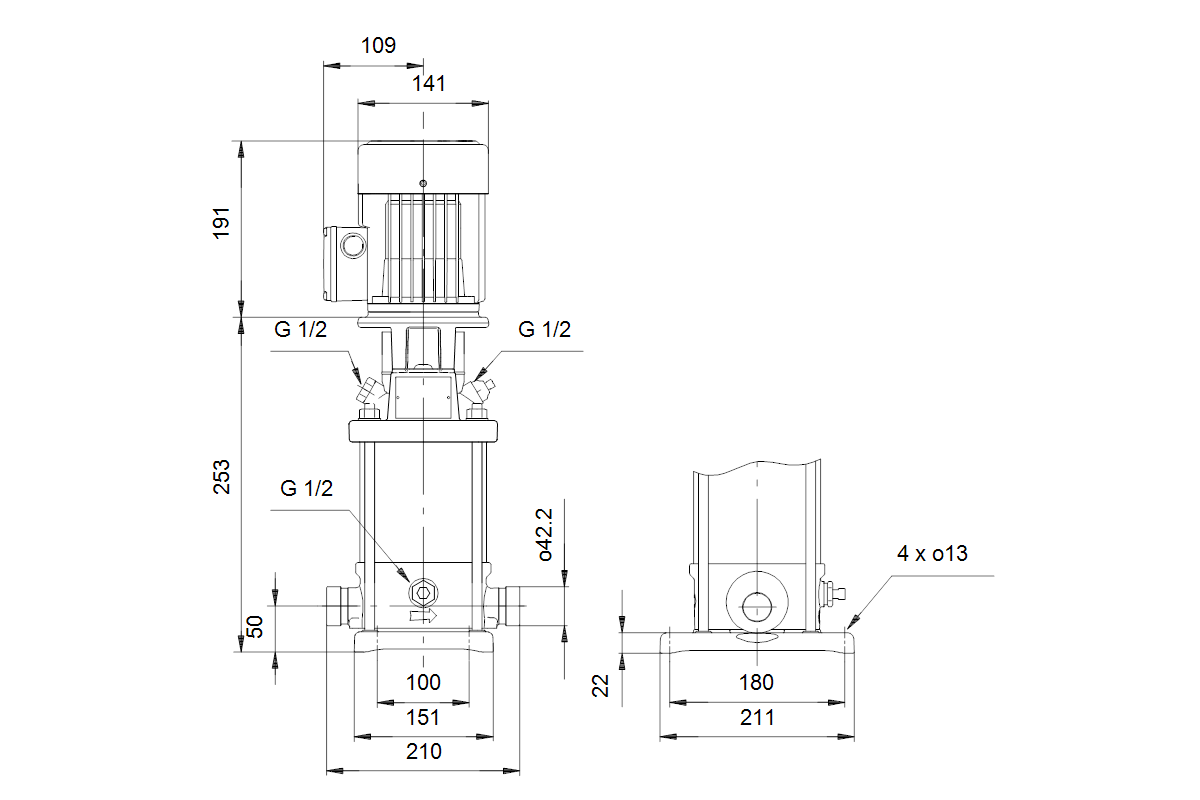 Grundfos Kreiselpumpe CRT 4-8 A-P-A-AUUE 400 V 1,5 kW, vertikal