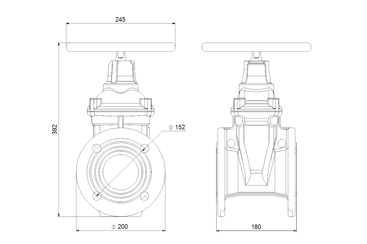 Grundfos Absperrschieber DN 80, PN 10, druckseitig