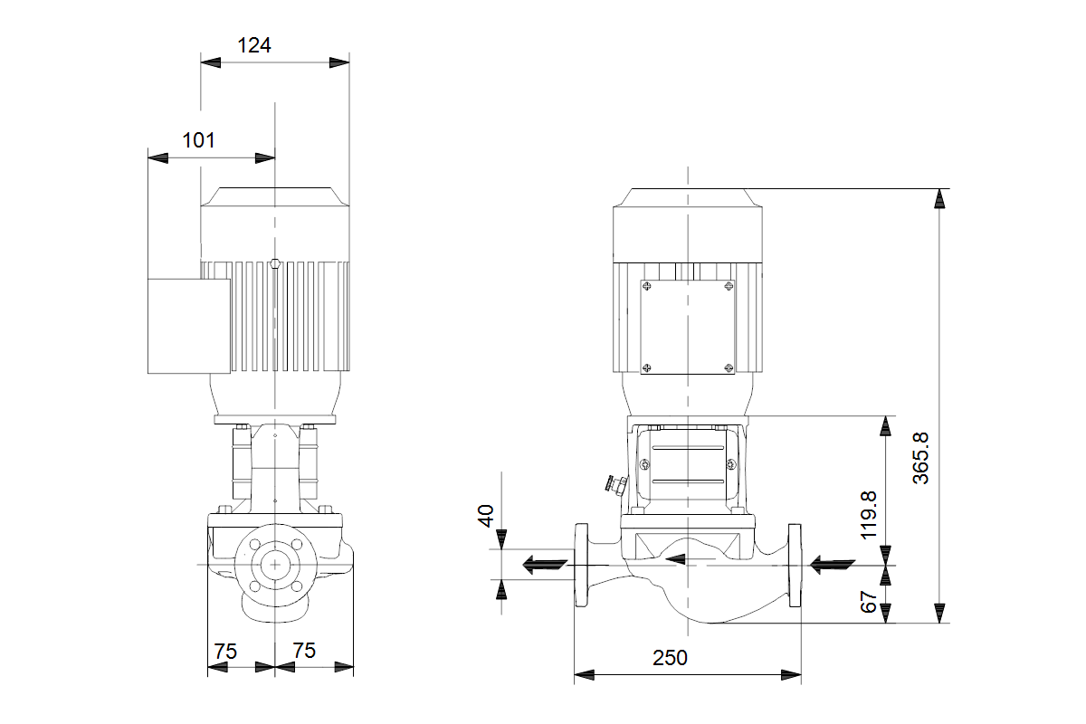 Grundfos Trockenläuferpumpe TP 40-80/2-A-F-I-BQQE PN 6/10 1x 230 V