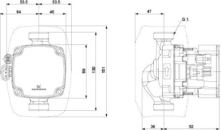 GRUNDFOS Hocheffizienz Umwälzpumpe ALPHA2 GO 15-60 130 220-240V 9H DF0