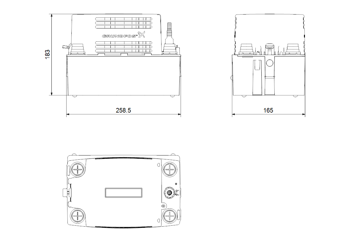 Grundfos Kondensathebeanlage CONLIFT 1 2 l Behältervolumen, 230 V, 1,7 m Kabel