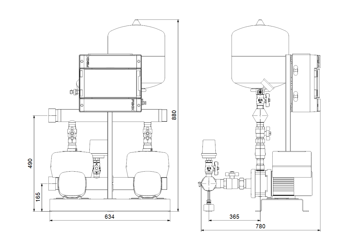 GRUNDFOS Druckerhöhungsanlage Hydro Multi-E 2 CME 5-8 U2 A-A-A-F-A