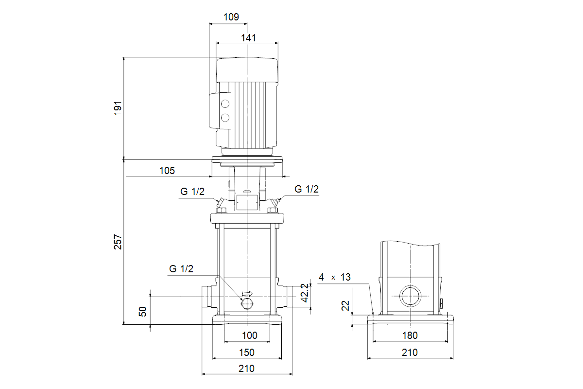 Grundfos Vertikale Kreiselpumpe CRN1S-6 A-P-A-V-HQQV 3x230/400 50HZ