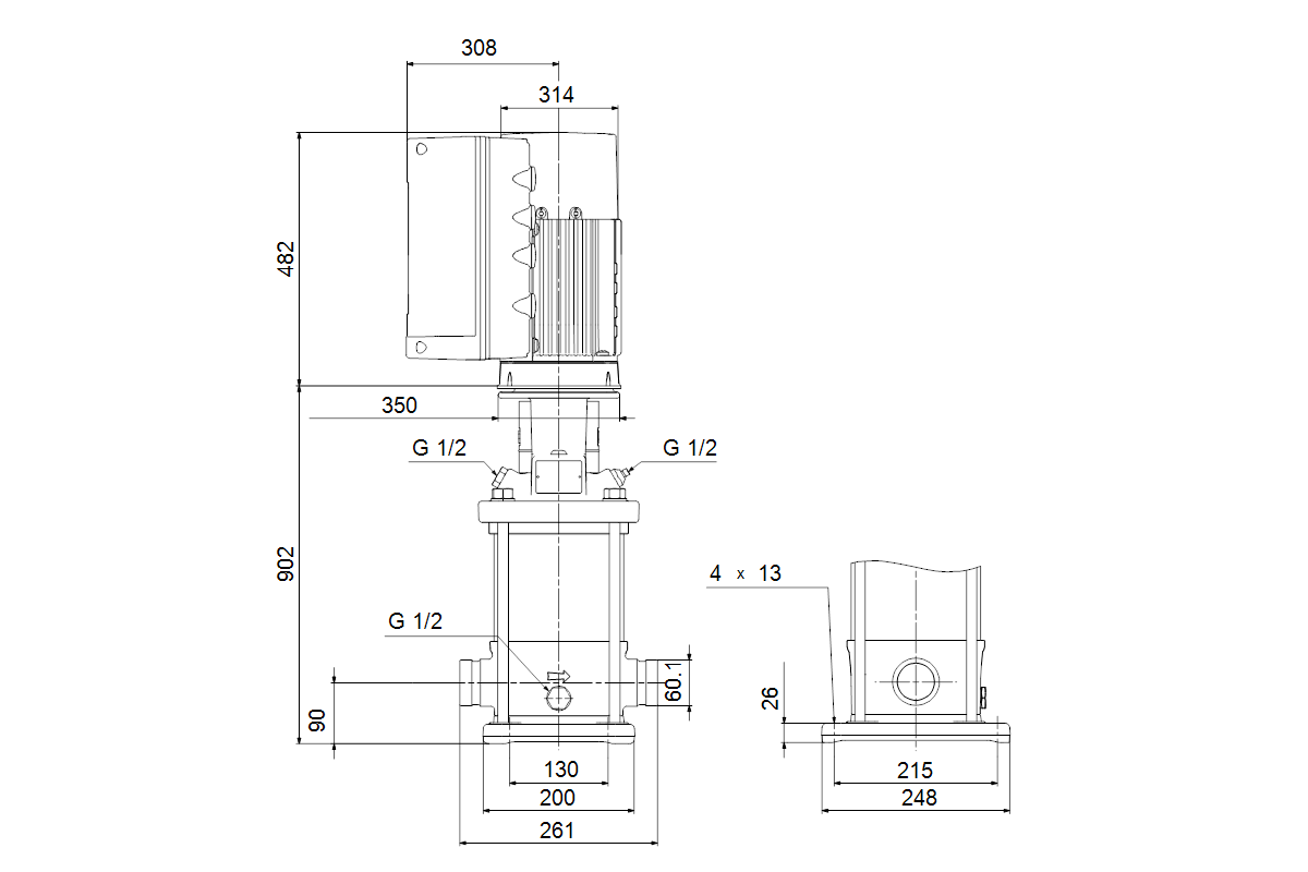 Grundfos Vertikale Kreiselpumpe CRNE10-2 N-P-A-V-HQQV 3x380-500 60 HZ