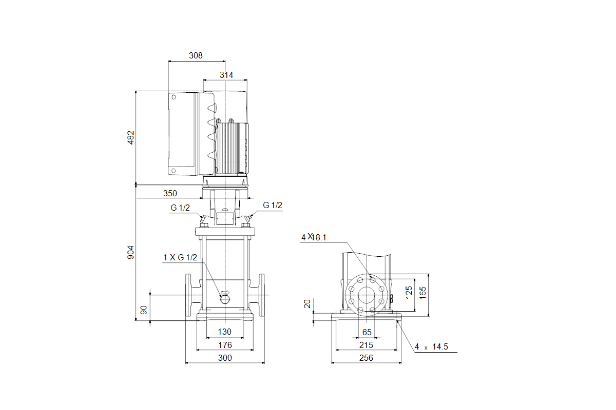 Grundfos Vertikale Kreiselpumpe CRE20-1 A-F-A-E-HQQE 3x380-500 60 HZ