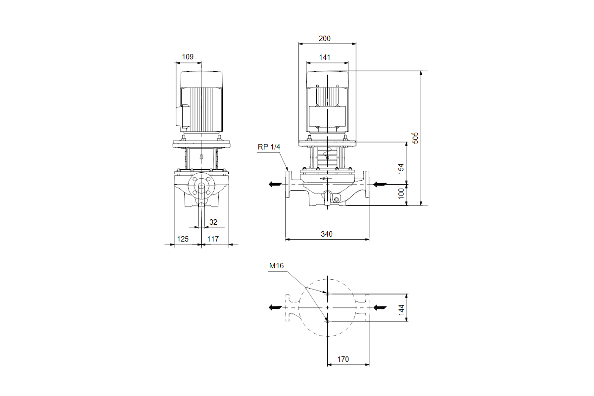 GRUNDFOS Trockenläuferpumpe TP 40-60/2 A-F-A-BQBE-CW1