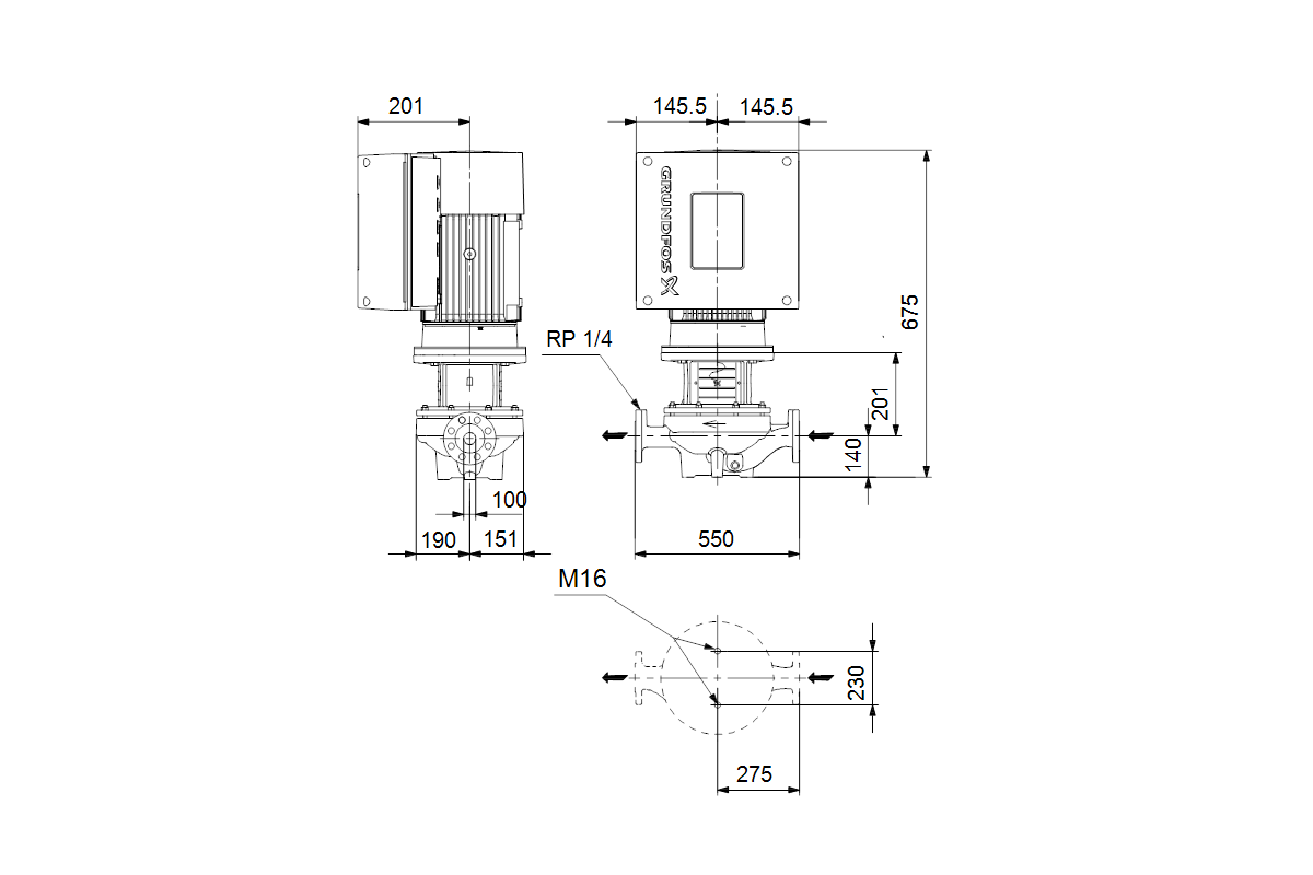 GRUNDFOS Trockenläuferpumpe TPE 100-200/4 S-A-F-A-BAQE-MWA