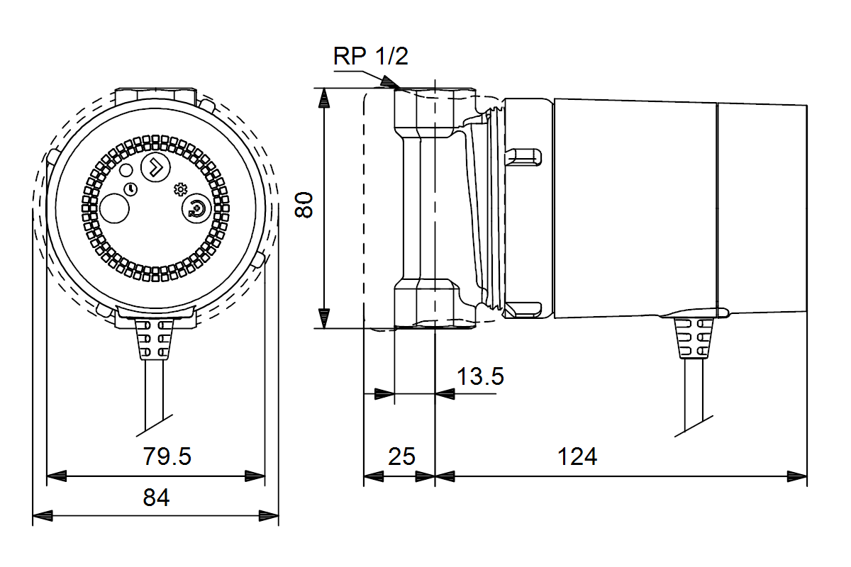 Grundfos Zirkulationspumpe Comfort 15-14 BU PM, Rp 1/2, 230 V, Dach
