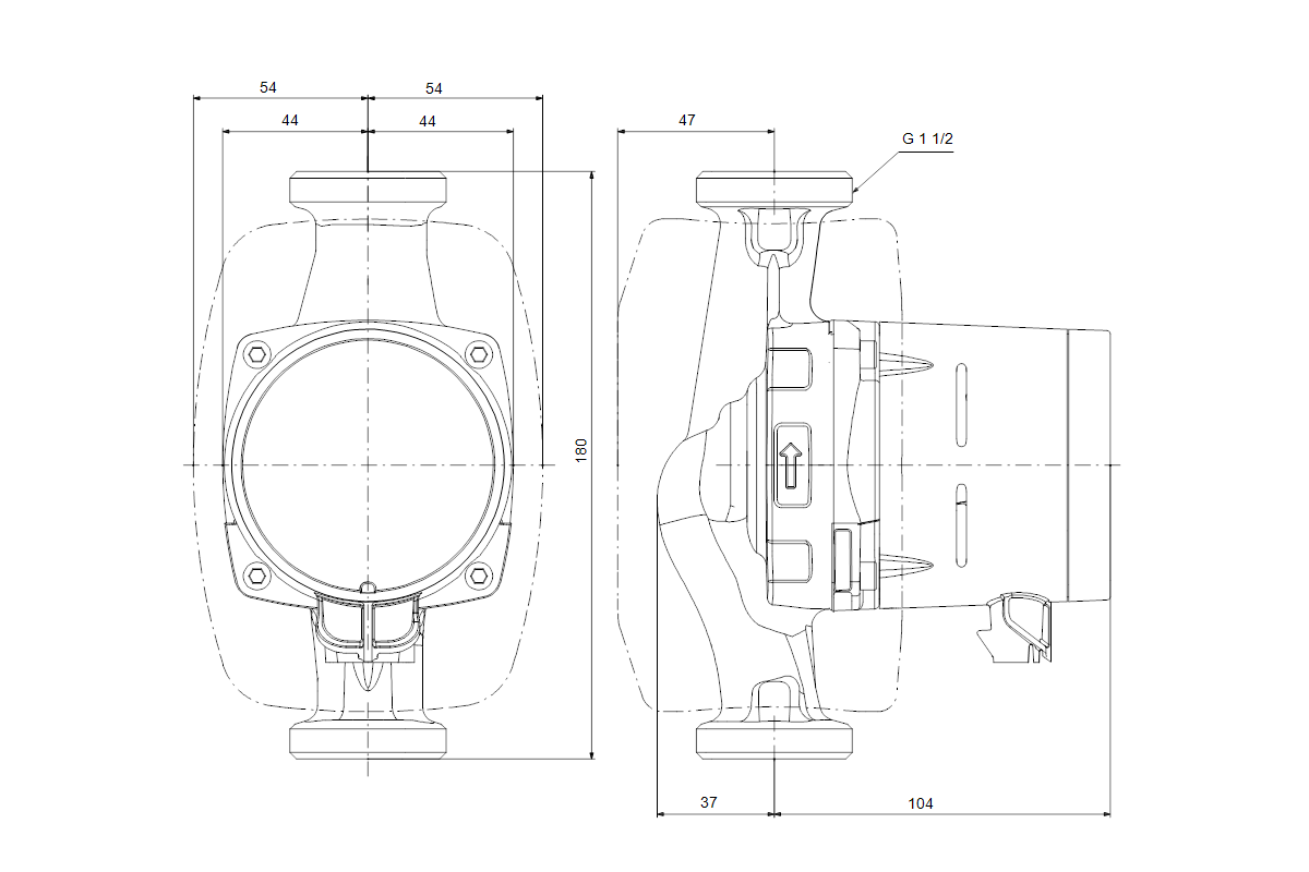 Grundfos Hocheffizienz-Umwälzpumpe Alpha2 25-40, G 1 1/2, 180 mm, PN 10, 230 V