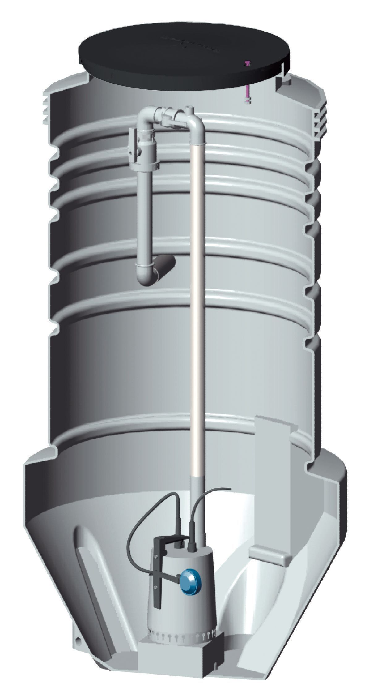 Grundfos Abwasserpumpstation PS.R.10.20.S.DC.SS40.H40.SEG.PE Vakuum