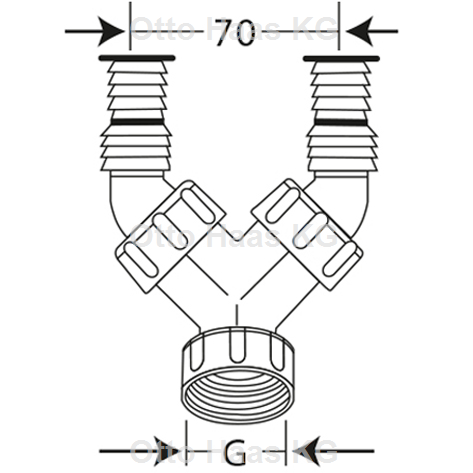 HAAS Kombi-Doppel-Geräteanschlusstülle 1" und 3/4", Polypropylen, weiß, mit Stopfen und Scheiben