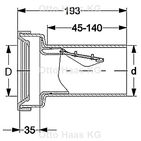 HAAS Fremdeinspülstop OHA DN 90, Rattenstop mit Edelstahlauflage, schwarz