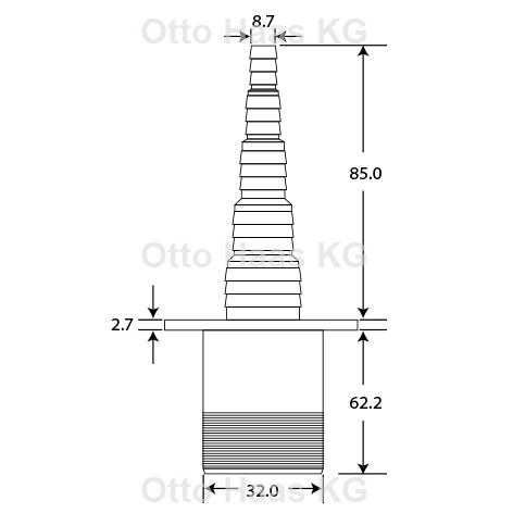 HAAS Schlauchanschluss DN 32, grau