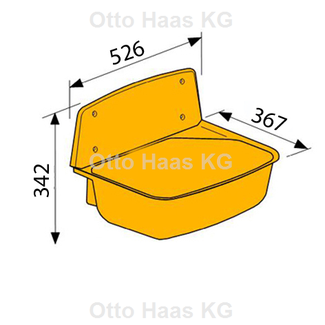 HAAS Ausgussbecken Nina 526 x 342 x 367 mm, Universal, Kunststoff, schwarz
