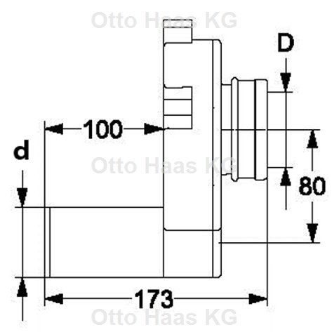 HAAS PE-Urinal-Absauge-Siphon DN 50, Ablauf waagerecht, blau