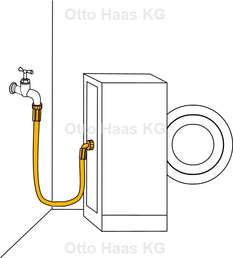 HAAS Zulaufschlauch 3/8", 1500 mm, Wandstärke 3,5 mm, Kunststoff, für Wasch- und Spülmaschine