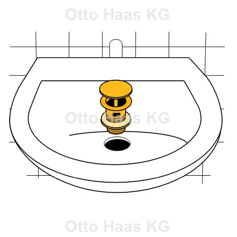HAAS Ablaufgarnitur 1 1/4", 63 x 70 mm, ohne Überlauf, mit starrem Verschluss