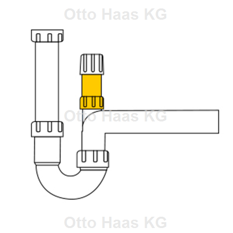 HAAS Gewinde-Verlängerung 1" AG/IG, 62mm, mit Rückflussverhinderer, für Rohrbelüfter, Polypropylen, weiß