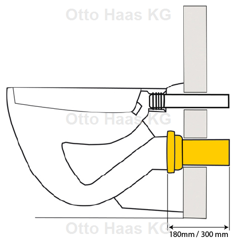 HAAS PE-Wand-WC-Anschlussstutzen DN 90/110, 180 mm, verschweißbar, mit Gummispüldichtung, schwarz