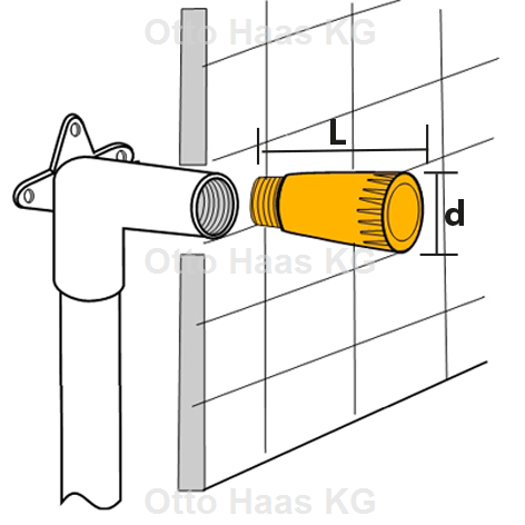 HAAS Baustopfen 1/2" x 89 mm, Messing-Gewinde, schmal, Kalt-/Warmwasserleitung, weiß