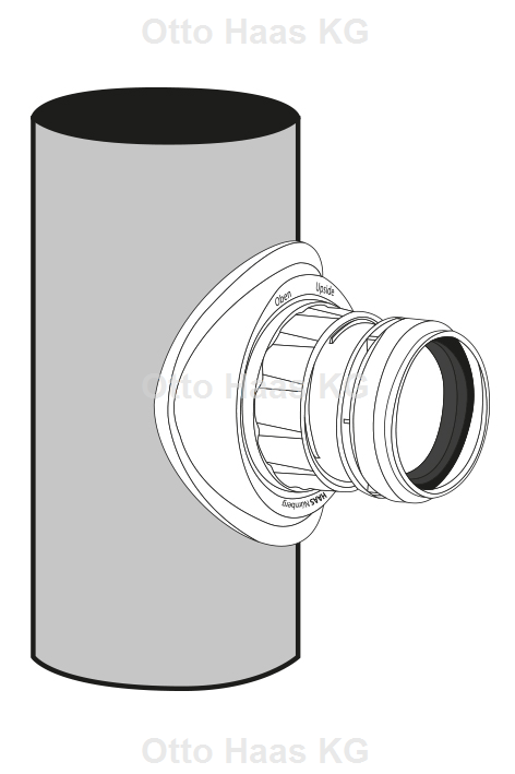 HAAS OHA-Easy-Fix ISABEL DN 110 x 50 mm, DIN 4102-B2, grau, für Abwasserleitung