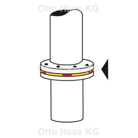 HAAS Gas-Flanschdichtung OHA-Press 80 x 128 x 1,8 mm, DN 80, gelb, PN 6, DIN 30653