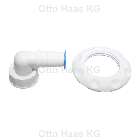 HAAS Anschlusswinkel 3/4", weiß, mit Kontermutter, für Unterputzsiphon