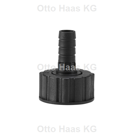 HAAS Schlauchverschraubung 3/8", 10 mm, PA/GF30, schwarz, mit Dichtung
