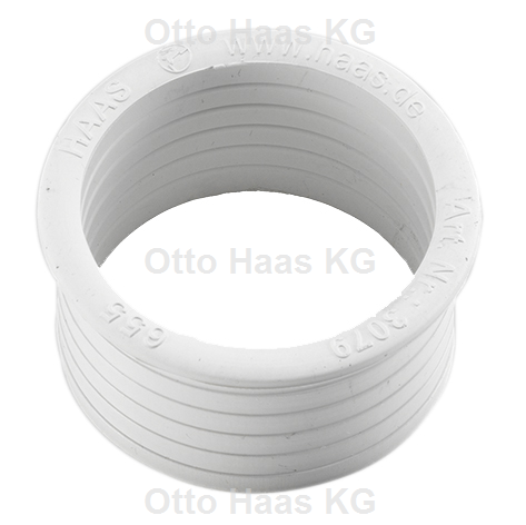 HAAS Gummi-Nippel DN 40 x DN 32, 27 mm hoch, für Siphonrohre, Polypropylen, weiß
