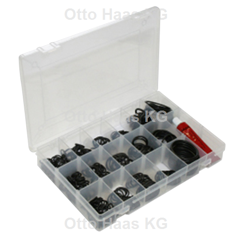 HAAS O-Ring-Sortiment schwarz, 270x180x42mm, 341 Stück, für Dornbracht-Armaturen