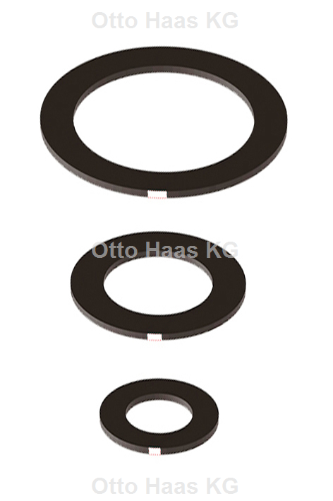 HAAS Gummi-Dichtung R 1 1/4/DN 32, 39,5 x 49 x 2,5 mm, schwarz