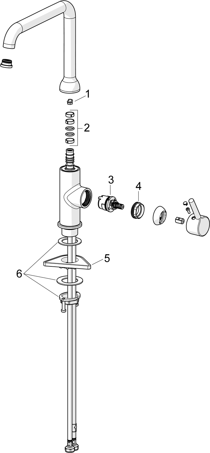 HANSA Spültisch-Einhebelmischer HANSAVANTIS Style seitenbedient, Ausladung 223mm, Stahl gebürstet
