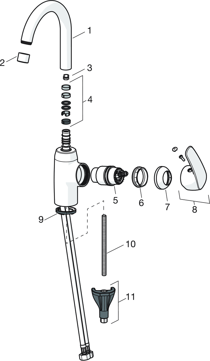 HANSA Waschtisch-Einhebelmischer HANSAPINTO Hebel seitlich, ohne Ablaufgarnitur, Ausladung 148mm, chrom