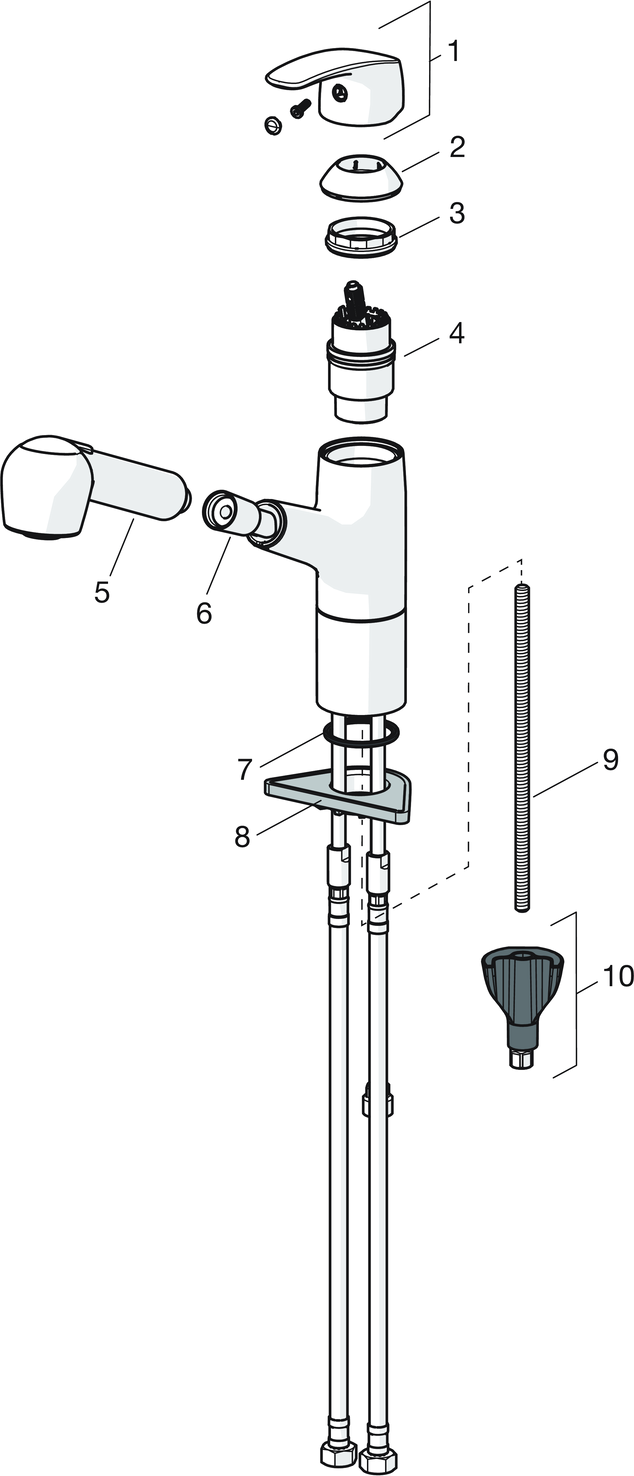 HANSA Spültisch-Einhebelmischer HANSAPINTO Ausziehbrause, 2-strahlig, schwenkbar, Ausladung 231 mm, chrom