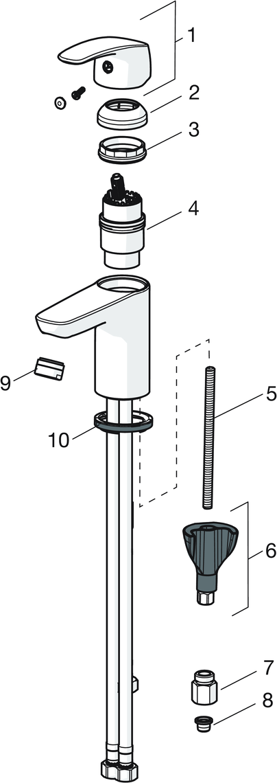 HANSA Waschtisch-Einhebelmischer HANSAPINTO ND, ohne Ablaufgarnitur, Ausladung 107 mm, chrom