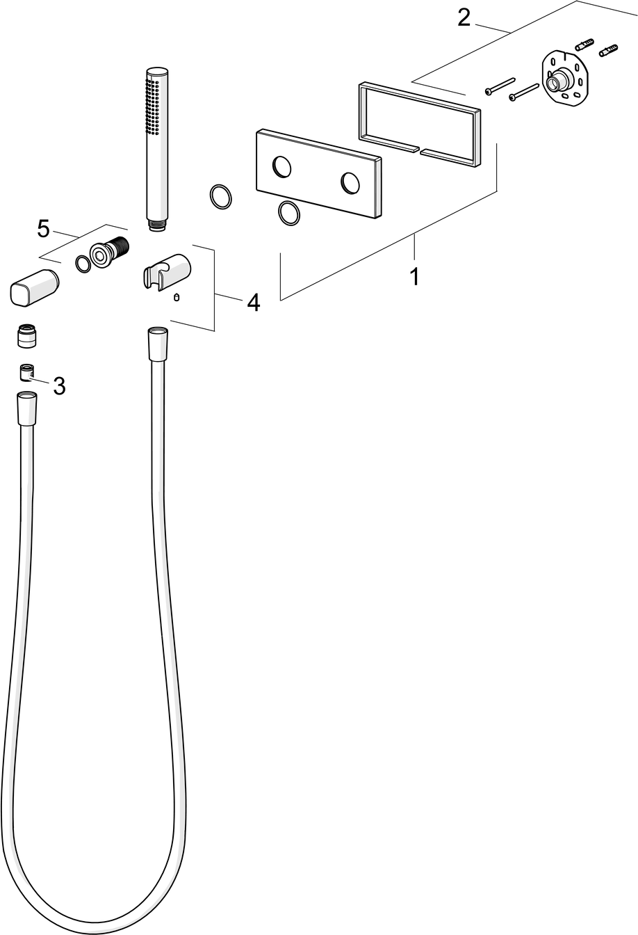 HANSA Brause-Set HANSALIVING 1-strahlig, mit Wandanschlussbogen, chrom