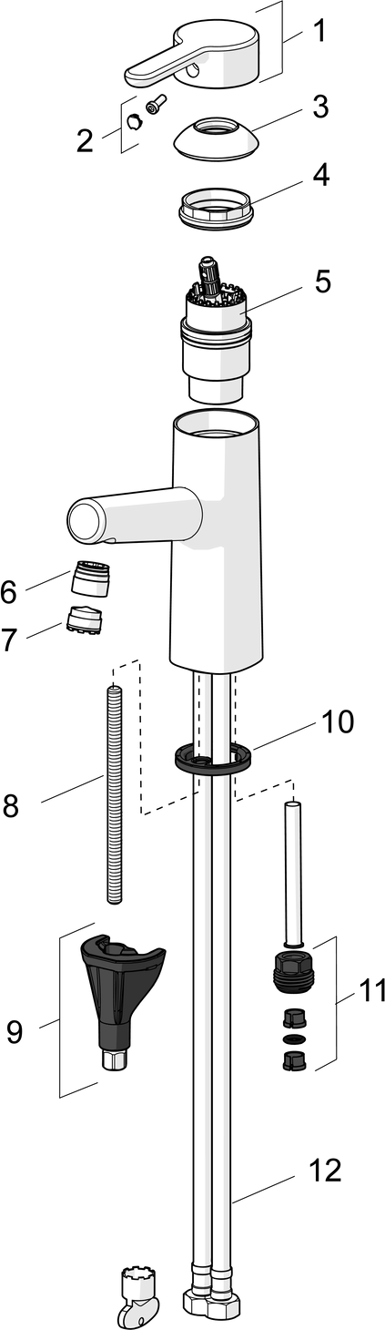 HANSA Waschtisch-Einhebelmischer HANSADESIGNO Style Hebel oben, ohne Ablaufgarnitur, Ausladung 119mm, chrom