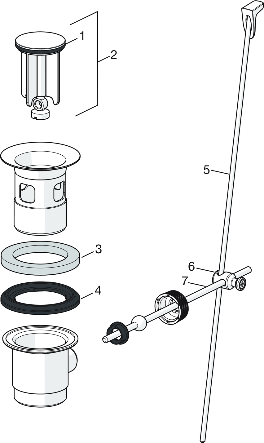 HANSA Waschtisch-Einhebelmischer HANSAPINTO XL mit Ablaufgarnitur, Ausladung 115mm, chrom