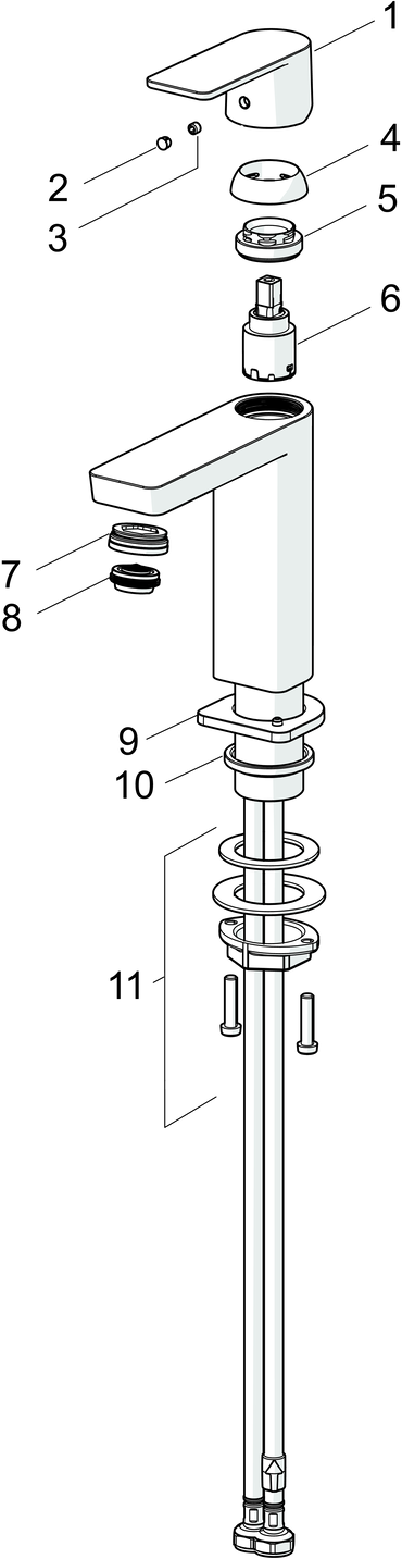 HANSA Waschtisch-Einhebelmischer HANSASTELA Eco mit Ablaufgarnitur, Ausladung 106mm, chrom