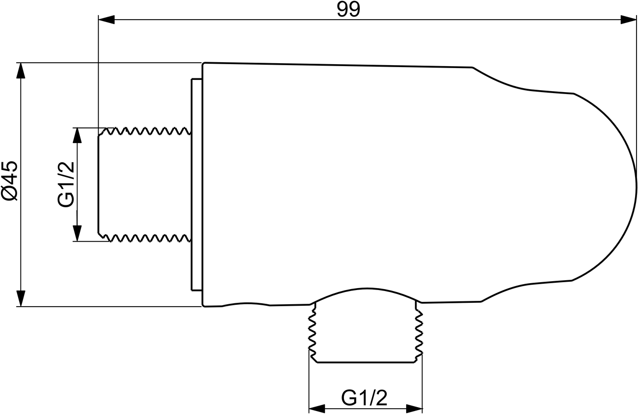 HANSA Wandanschlussbogen Wandmontage, DN 15, zweiteilige Bauweise, Stahl gebürstet