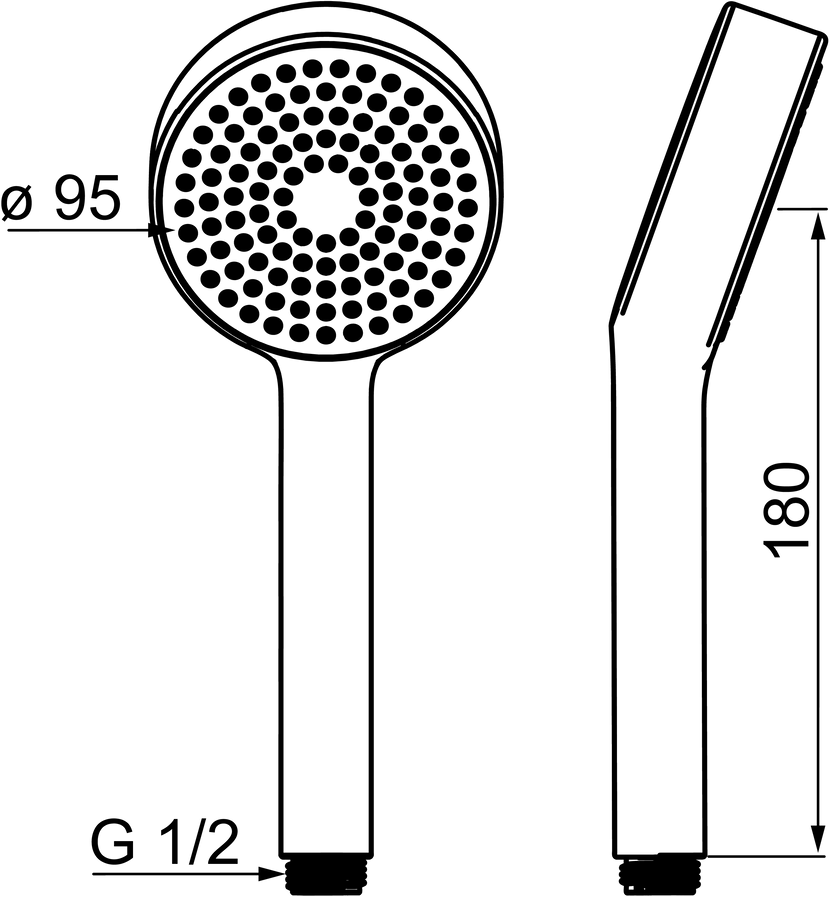 HANSA Handbrause HANSABASICJET 18l/min., Brausekopf d&#x3D; 95mm, 1-strahlig, chrom
