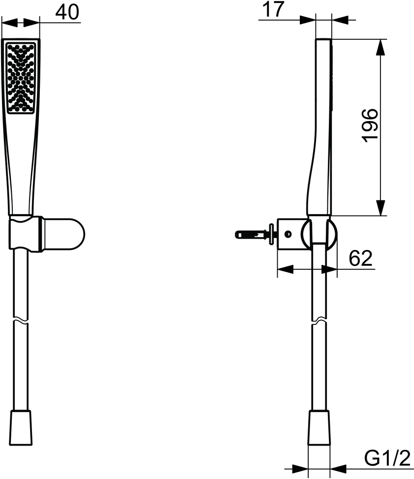 HANSA Handbrause-Set HANSAAURELIA Wandmontage, 1-strahlig, chrom